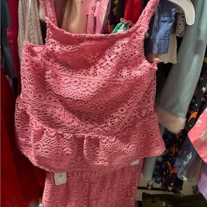 btween Pink Lace Women's Pajama Set